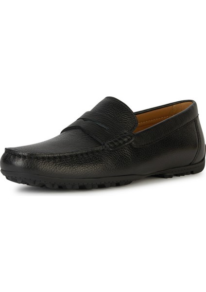 Erkek Siyah U Kosmopolis + Grip B - Tum Deri Casual Loafer U35CFB00034C9997