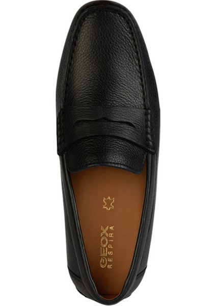 Erkek Siyah U Kosmopolis + Grip B - Tum Deri Casual Loafer U35CFB00034C9997