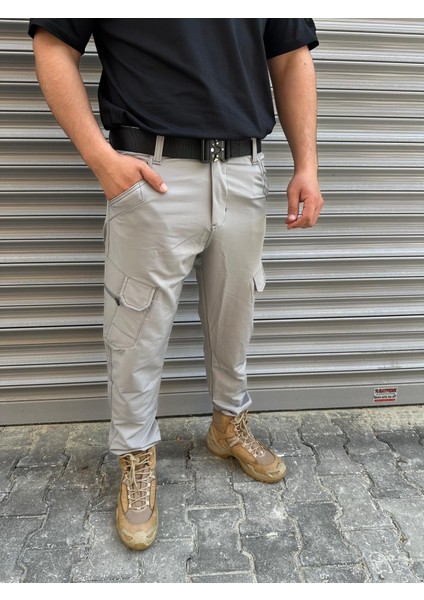 Gri Çok Cepli Taktik Pantolon – Esnek & Su Itici Outdoor Güvenlik Pantolonu | Nkystore