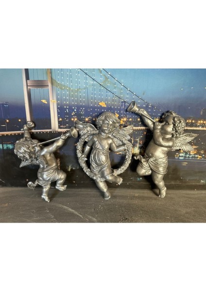 Büyük Duvar Melek 3lü Set 25CM Gümüş fırsatları