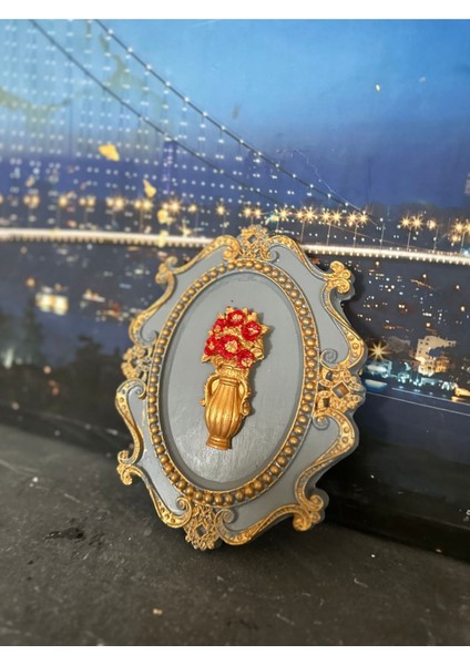 Kırmızı Çiçekli Tablo 22CM