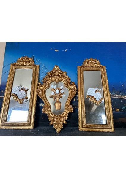 Duvar Tablosu 3lü Set Aynalı Dekoratif 50CM