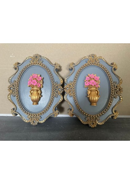 Çiçekli Dekoratif Duvar Tablosu 3 Lü Set