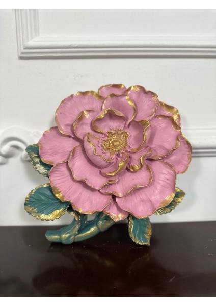 Duvar Süsü , Modern Şakayık ve Gül Duvar Dekoru 2 Li Set (25 Cm)