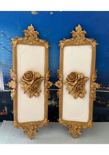 Gül Detaylı Duvar Tablosu 2li Set 46CM fırsatları