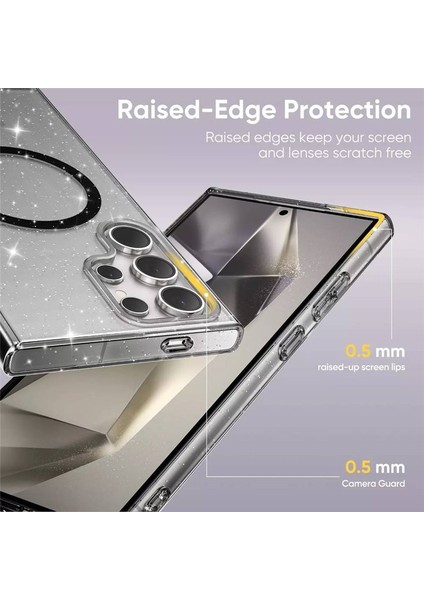 Samsung Galaxy S23 Ultra Kılıf Simli Manyetik Şarj Ivy Pc Kapak fiyatları