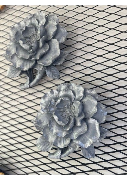 2 Li Gri Duvar Çiçek , Şakayık Duvar Süsü