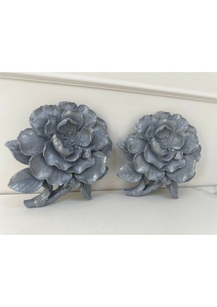 2 Li Gri Duvar Çiçek , Şakayık Duvar Süsü indirimleri