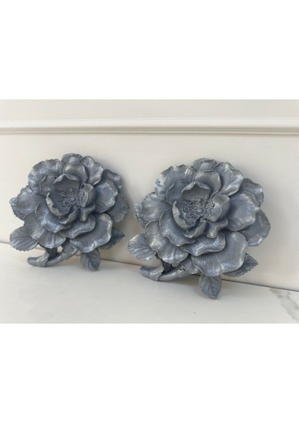2 Li Gri Duvar Çiçek , Şakayık Duvar Süsü