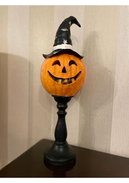 Yılbaşı Halloween Şapkalı Cadı Kabak Biblo Heykel Büyük (50 Cm) fiyatları