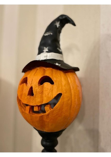 Yılbaşı Halloween Şapkalı Cadı Kabak Biblo Heykel Büyük (50 Cm) modelleri