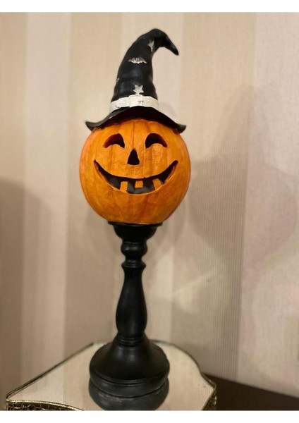 Yılbaşı Halloween Şapkalı Cadı Kabak Biblo Heykel Büyük (50 Cm) fırsatları
