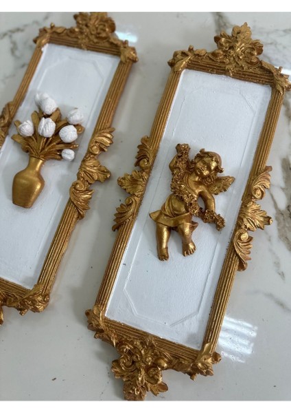 Melek ve Çiçekli Tablo 2 Li Set (46CM) indirimleri