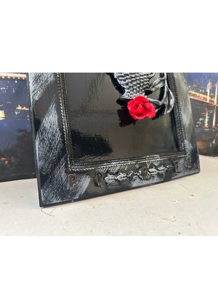 El Yapımı Tasarım Anahtarlık Askısı , Çiçekli Anahtarlık Büyük 50X33CM modelleri