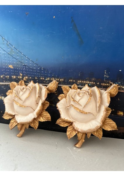 Gül Duvar Çiçek Dekoratif 25CM 2li Set fırsatları