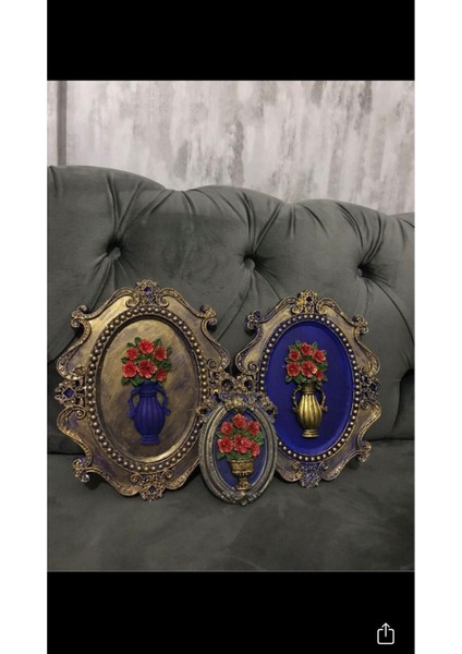 Dekoratif Çiçekli Çerçeve 3 Lü Set fiyatları