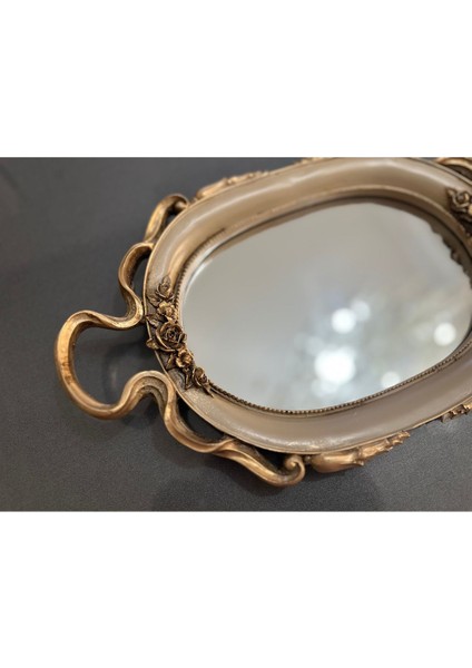 Tepsi , Özel Tasarım El Yapımı Kahve Tepsi 30CM Bej Rengi fırsatları