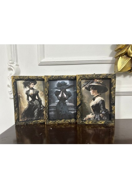 Vintage Tarzı El Yapımı Dekopaj 3lü Tablo 20CM fiyatları