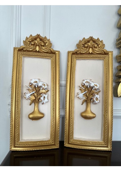 Sümbül Çiçekli 2 Li Tablo 50CM , El Yapımı Tasarım Tablo