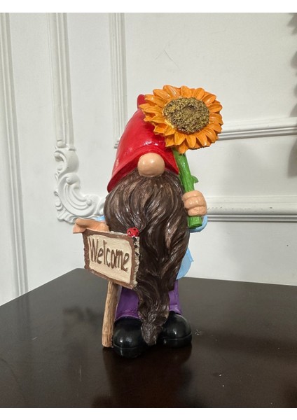 Welcome Cüce Çiçekli Bahçe Balkon Cüce Biblo 30X15CM fırsatları