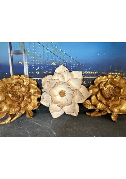 Duvar Çiçek 3 Lü Boy Büyük 30 cm Küçük 25 cm