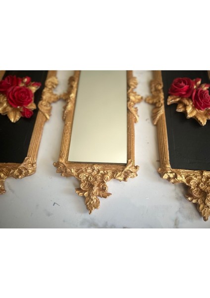 Kırmızı Gül Detaylı Tablo 3 Lü Set fırsatları