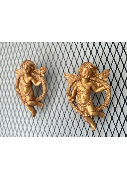 Melek Biblo 2 Li , Duvar Melek Dekor 25 cm