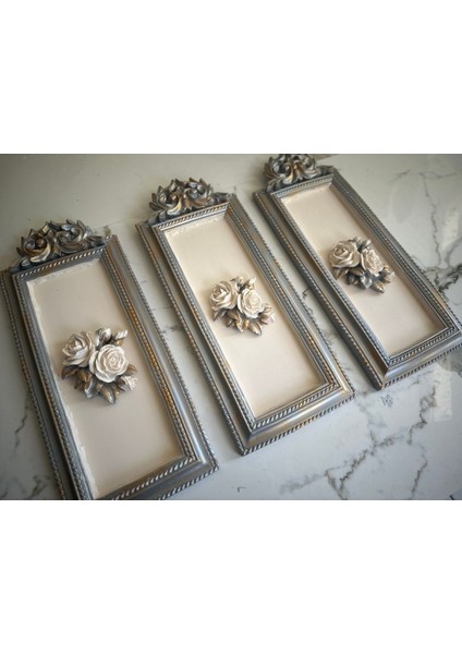 Gül Detaylı Duvar Tablosu , Duvar Dekoru 3 Lü Set fiyatları