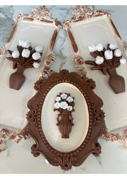 Çiçekli Çerçeveli Tablo 3 Lü Set fırsatları