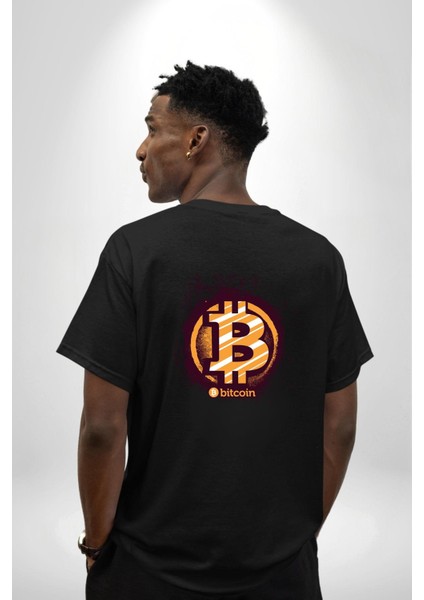 Dijital Devrim Bitcoin Kripto Paranın Yükselişi Siyah Oversize Kadın Erkek Ön ve Sırt Baskılı Tişört fiyatları