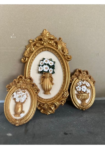 Altın Duvar Masa Tablo 3lü Set modelleri