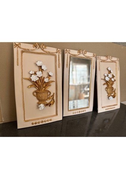 Dekoratif 3 Lü Duvar Tablosu Büyük( 50X33CM ) El Yapımı Dekoratif Seramik Duvar Tablosu fiyatları