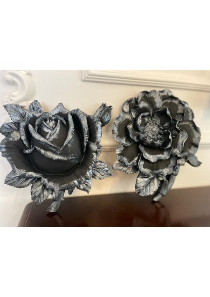 Modern Tasarım Duvar Gülü ve Şakayık 2 Li Set fiyatları