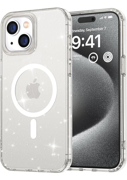 iPhone 12 Pro Kılıf Simli Manyetik Şarj Ivy Pc Kapak