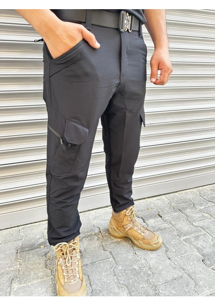 Siyah Çok Cepli Taktik Pantolon – Esnek & Su Itici Outdoor Güvenlik Pantolonu | Nkystore