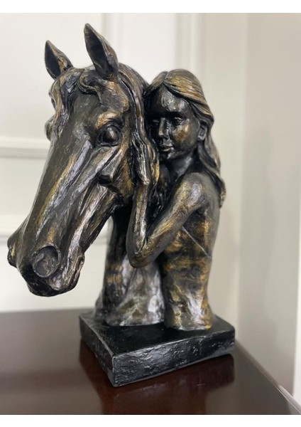 Atlı Kız Biblo Heykeli , Dekoratif Biblo