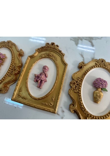 Bebekli ve Çiçekli Duvar Tablosu , Çocuk Odası Duvar Seti 22CM fiyatları