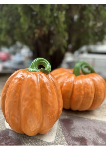 Bal Kabağı Biblo Dekor 2 Li Set Büyük Küçük Bal Kabağı Heykeli fiyatları