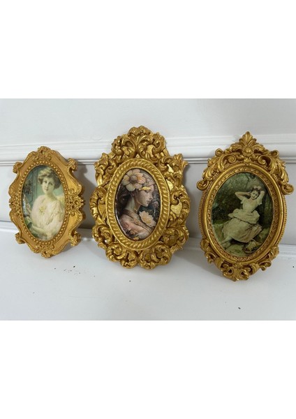 Vintage Tarzı El Yapımı Dekoratif Duvar Tablosu 22CM 3lü Set , Dekopaj Tablo fiyatları