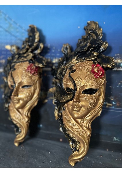 Maske 2li Duvar Obje 30 cm fiyatları