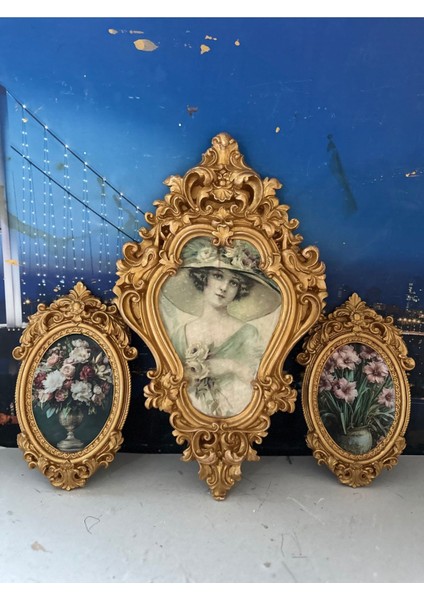 Vintage Tarzı Tablo 3lü Set