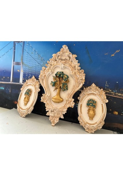 Çiçekli Dekoratif Tablo 3lü Set fırsatları