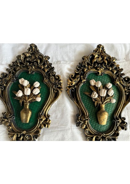 Çiçekli Çerçeveli Tablo 2li Set 42CM fiyatları