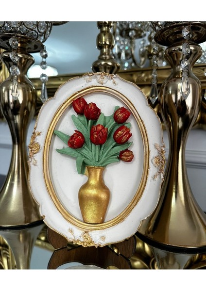 Modern Dekoratif Tablo Lale Detaylı