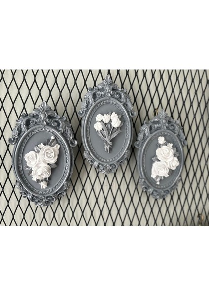 Gri Duvar Masa Tablosu 3 Lü Set fiyatları