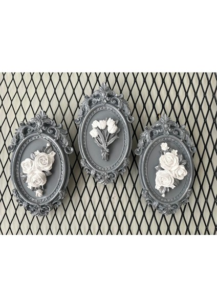 Gri Duvar Masa Tablosu 3 Lü Set fırsatları