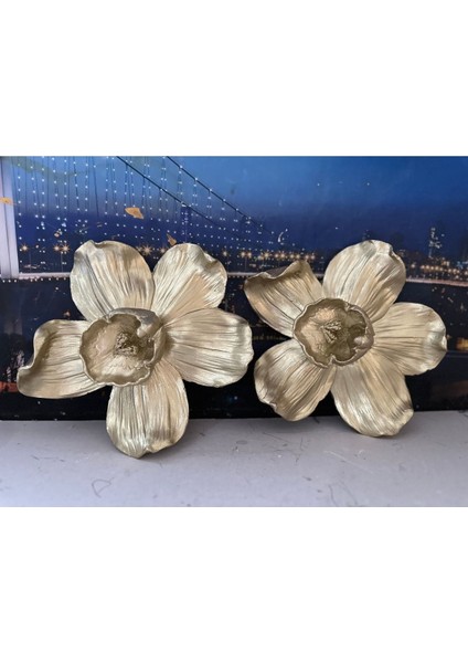 Orkide Duvar Çiçek Dekoratif Duvar Süs 2li Set 21X21CM modelleri