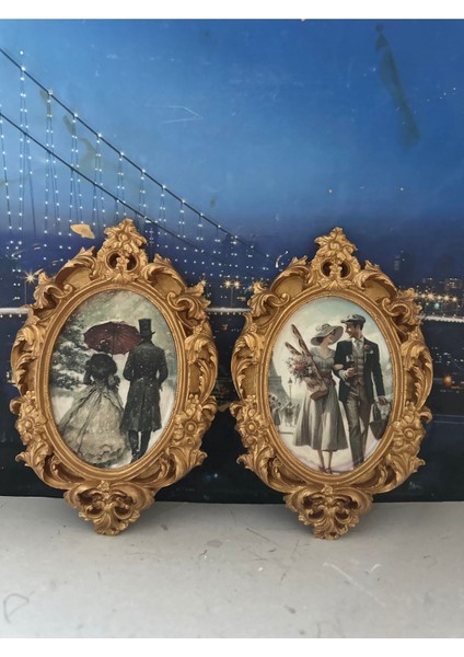 Duvar Masa Tablo Dekoratif Süs 2li Set 22CM