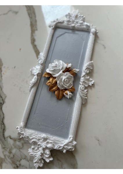 Beyaz Gri 2 Li Gül Detaylı Tablo modelleri