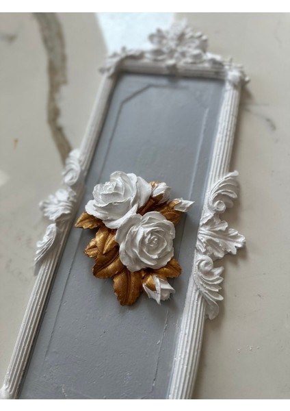 Beyaz Gri 2 Li Gül Detaylı Tablo indirimleri